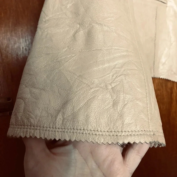 Annie Klein Crinkle Texture Leather Jacket M - Picture 10 of 13